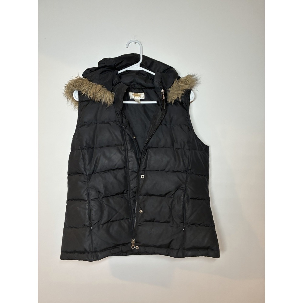 black Talbots puffer vest faux-fur-trimmed hood W/80% Goose down Feathers MP